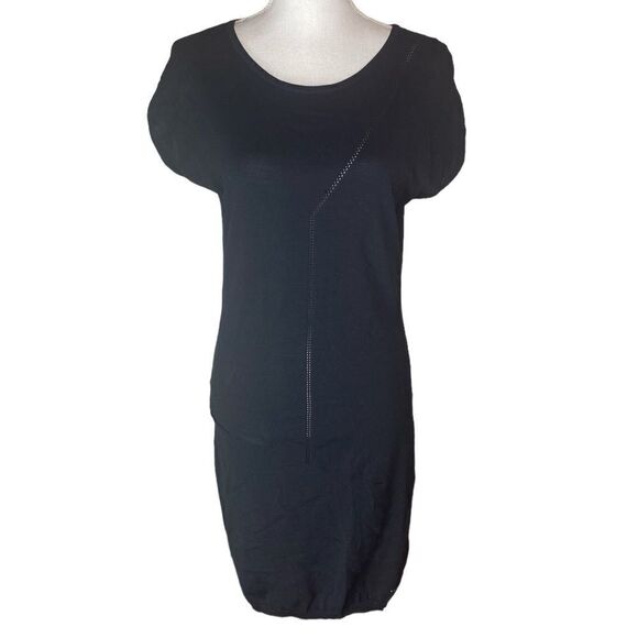 Skunkfunk Garat Wms Sz Sm Black Lightweight Organic Textured Shift Tunic Dress - Picture 1 of 8